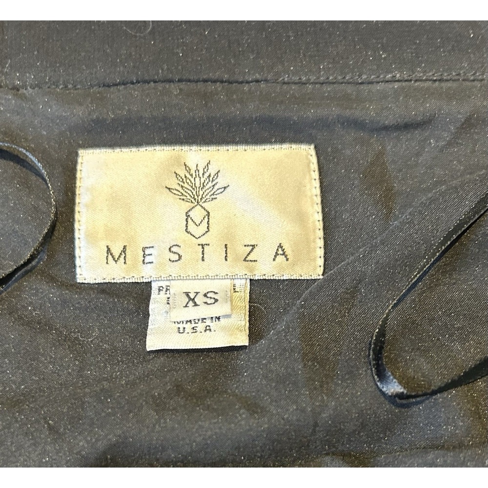 Mestiza New York Dress Cha Cha Silk Shimmy Off the Shoulder Tassel Sequin Sz XS - Picture 3 of 8